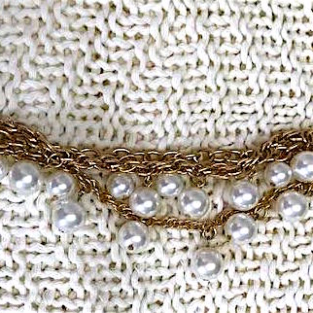 7" Ann Taylor Gold/Pearl Bracelet - Baubles!